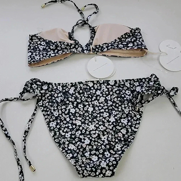 PeonyPetite Fleur Bandeau Bikini Top & Printed Side-Tie Bikini Bottom - Picture 11 of 13